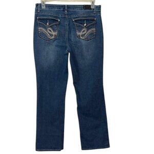 Earl Jeans Slim Boot Cut Size 12 Stretch Embroidered Pocket Rhinestones